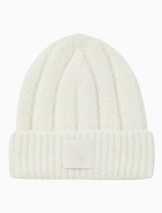 남녀공용 모노그램 패치 로고 부클 비니