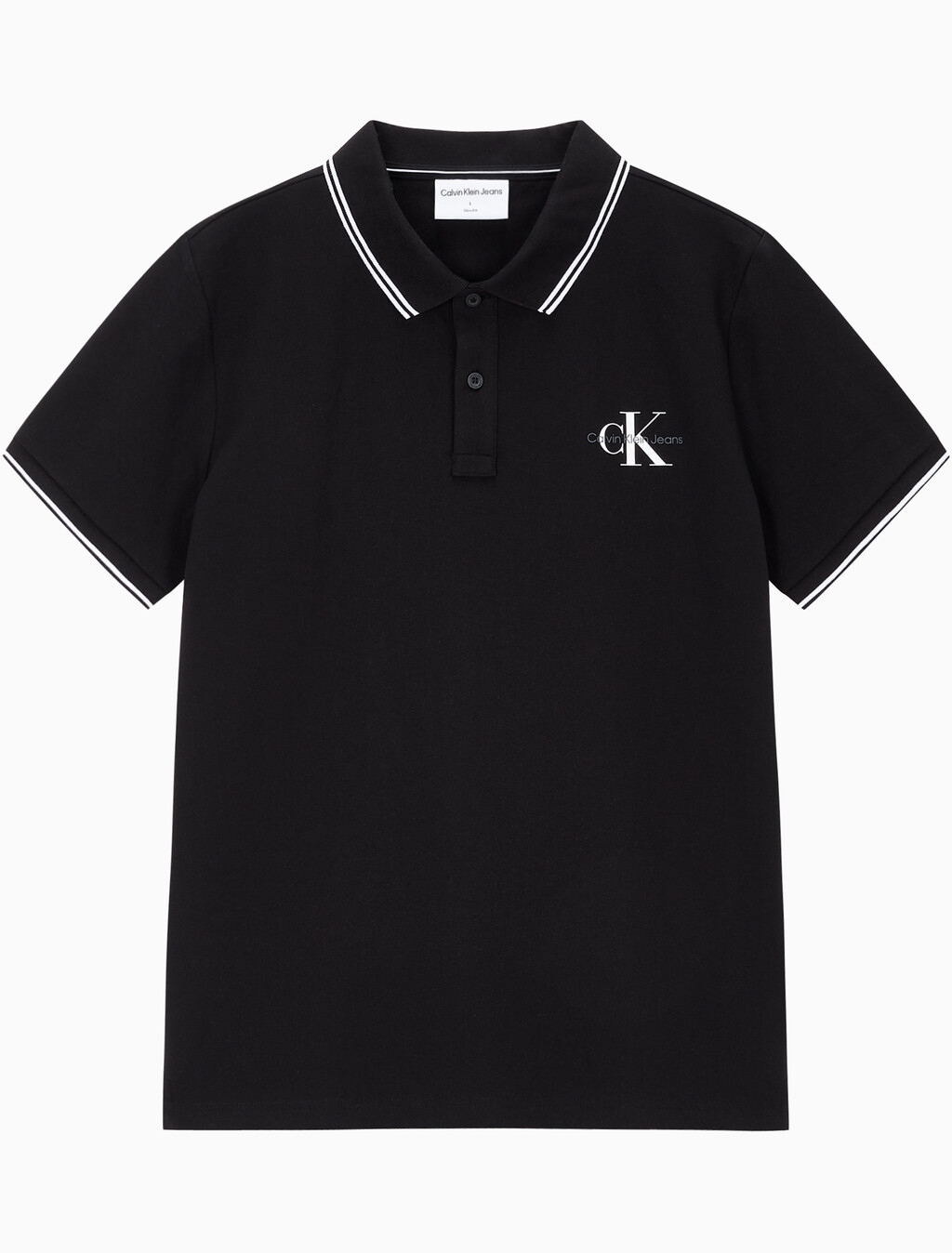 Buy 남성 슬림핏 폴로 반팔 티셔츠 in color CK BLACK