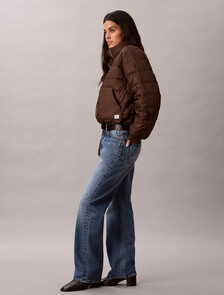 Buy 여성 구스다운 숏 푸퍼 자켓 in color Brown