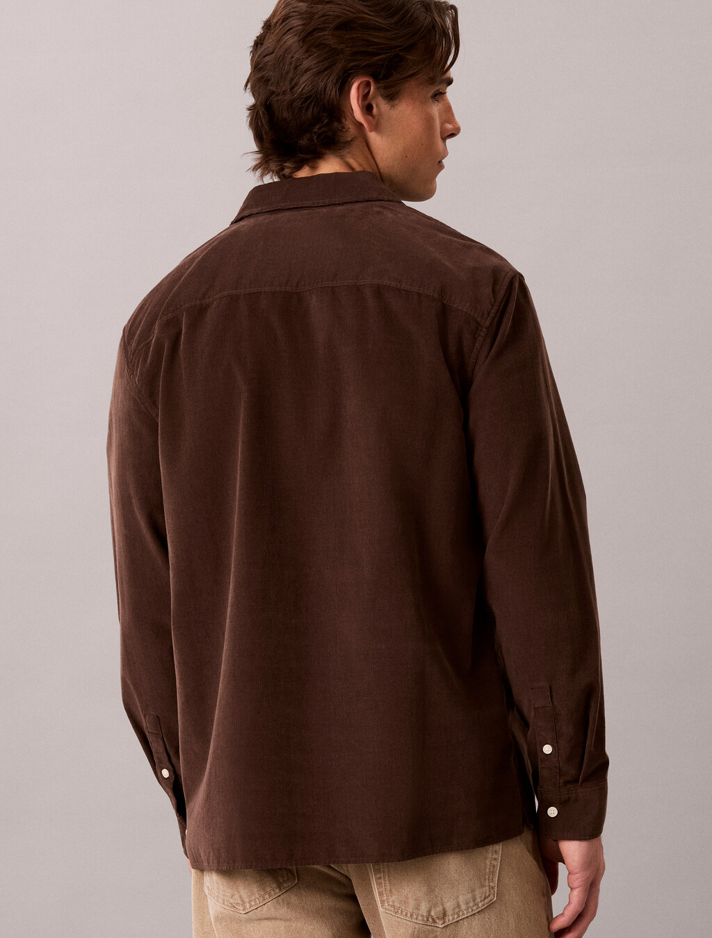 Buy 남성 코듀로이 이지 셔츠 in color Brown