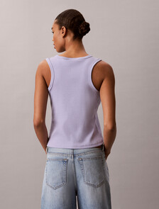 Buy 여성 우븐라벨 베이비립 탱크 in color Navy