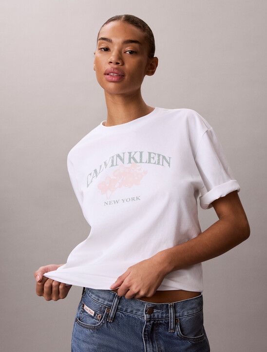 여성 로고 그래픽 릴렉스드핏 티