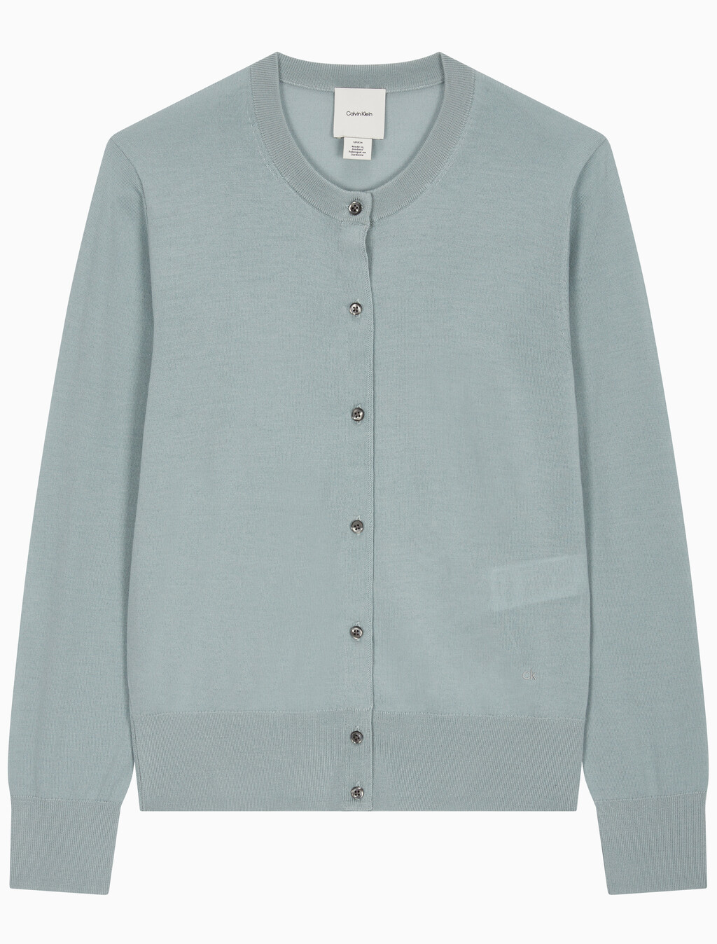 Buy 여성 롱슬리브 테크 메리노 울 가디건 in color KHAKI GREY