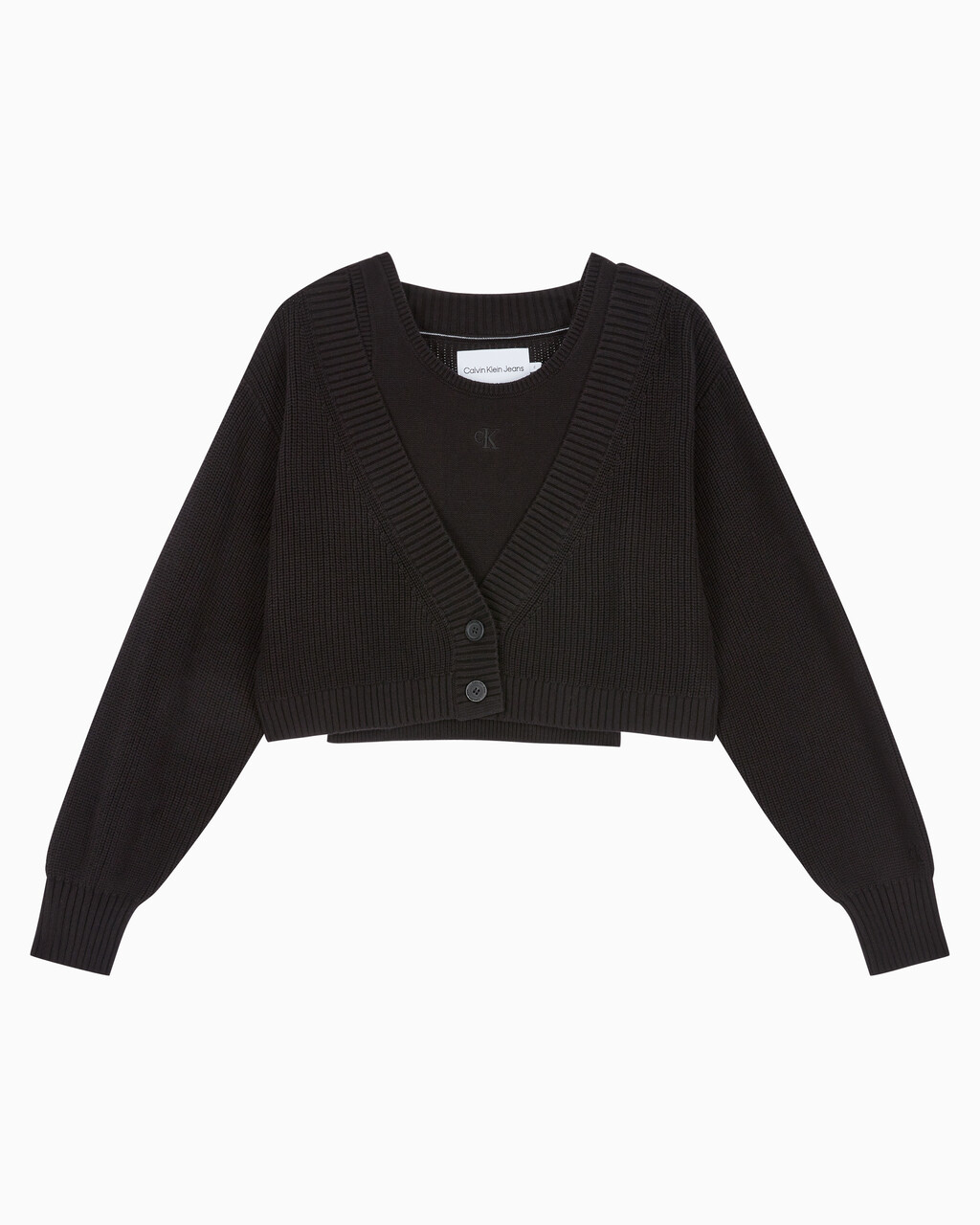 Buy 여성 투인원 패션 가디건 in color CK BLACK