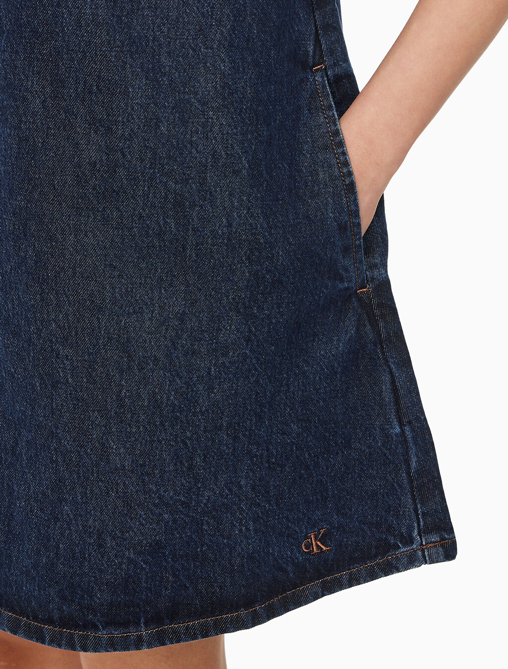 Buy 여성 팝오버 데님 드레스 in color DARK CK BLUE