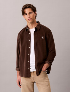 Buy 남성 코듀로이 이지 셔츠 in color Brown