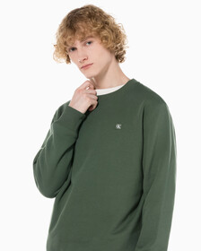 Buy 남성 레귤러핏 CK 뱃지 로고 기모 스웨트셔츠 in color KHAKI