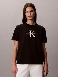 Buy 여성 애시드워시 히어로 모노로고 티 in color BLACK