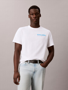 Buy 캘빈 디스크 스택 그래픽 티 in color BRIGHT WHITE