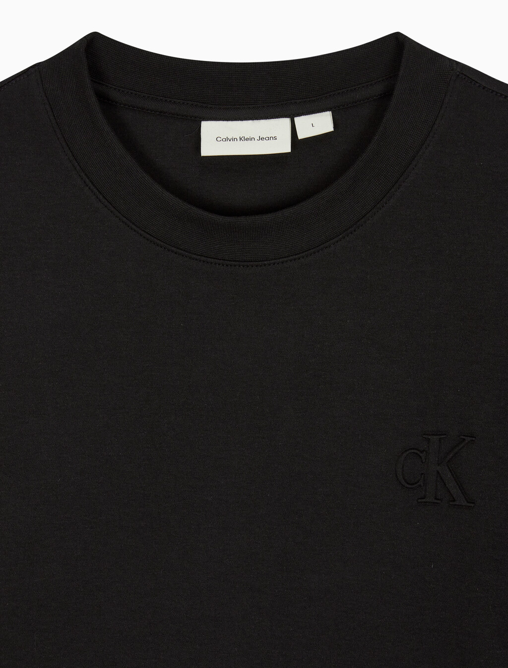 Buy 남성 릴렉스핏 CK 인터락 반팔 티셔츠 in color CK BLACK