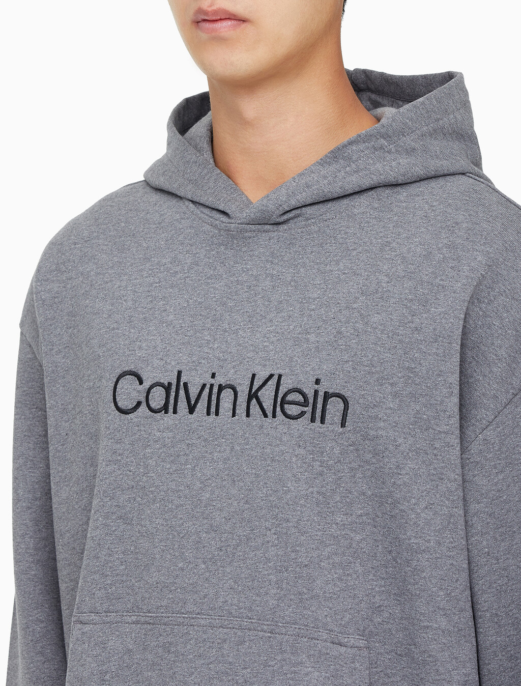 Buy 남성 릴렉스핏 스탠다드 로고 후드 티셔츠 in color MEDIUM GREY HEATHER