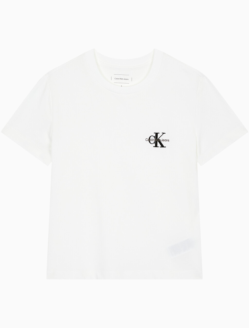 Buy 여성 스몰 모노그램 모던 스트레이트핏 반팔 티셔츠 in color BRIGHT WHITE