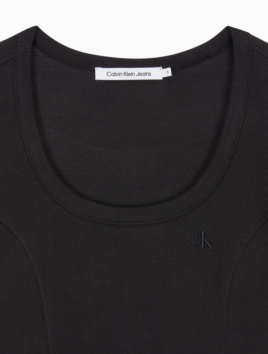 Buy 여성 로고 엠보스 립 반팔 코튼 드레스 in color CK BLACK