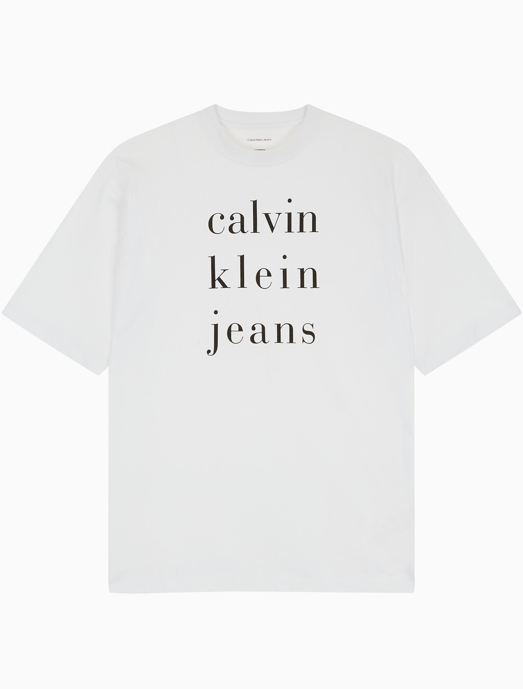 Buy 여성 CKJ 로고 반팔 티셔츠 in color BRILLIANT WHITE