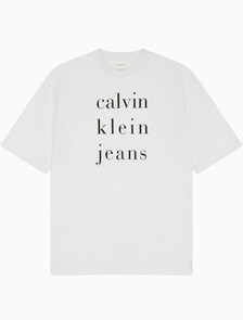 Buy 여성 CKJ 로고 반팔 티셔츠 in color BRILLIANT WHITE