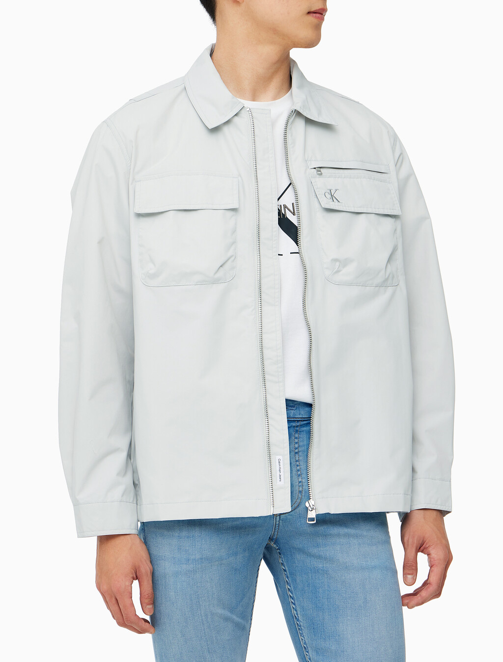 Buy 남성 테크 셔츠 자켓 in color WHITE