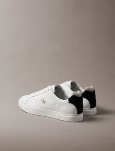 Buy 남성 로우 프로파일 컵솔 더블 벨크로 스니커즈 in color ANCIENT WHITE/EGGSHELL