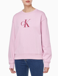 Buy 여성 모노로고 프렌치테리 릴렉스핏 스웻셔츠 in color Pink