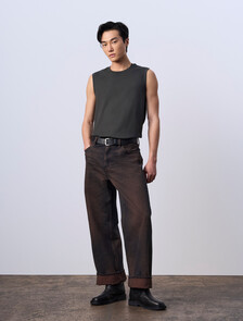 Buy Jung Kook for Calvin Klein 남성 헤리티지 코튼 탱크탑 in color PEAT