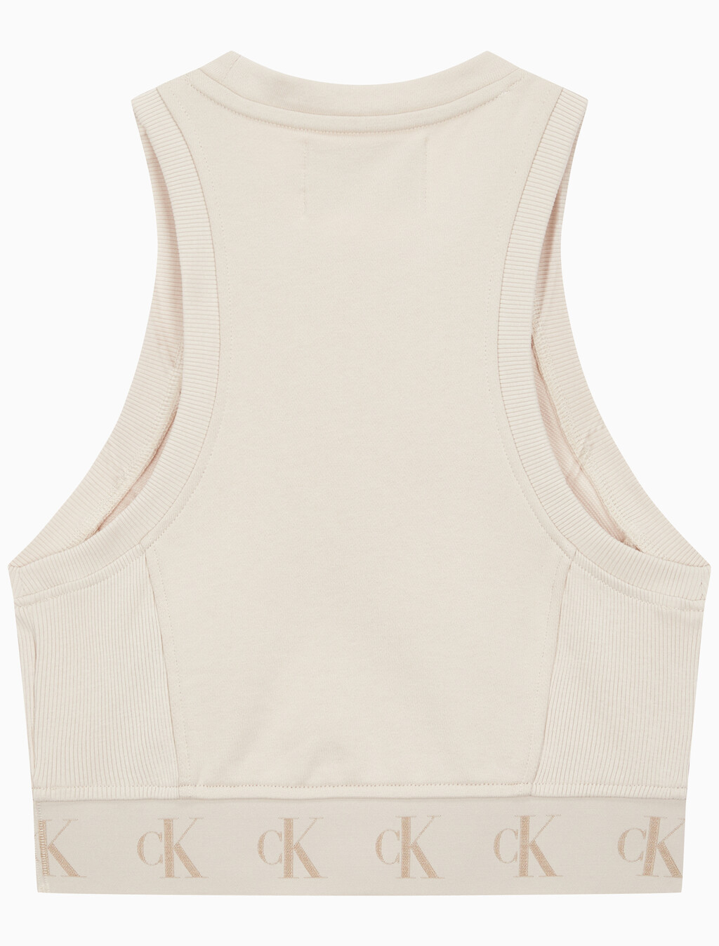 Buy 여성 리피트 크롭 로고 탱크 탑 in color CLASSIC BEIGE