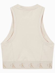 Buy 여성 리피트 크롭 로고 탱크 탑 in color CLASSIC BEIGE