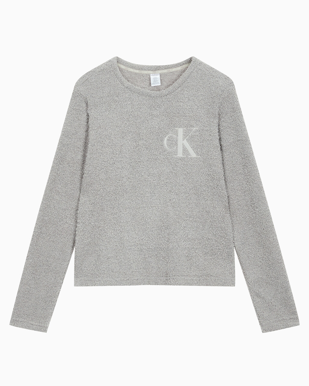 Buy 여성 플러쉬 롱 슬리브 탑 in color GREY PURPLE