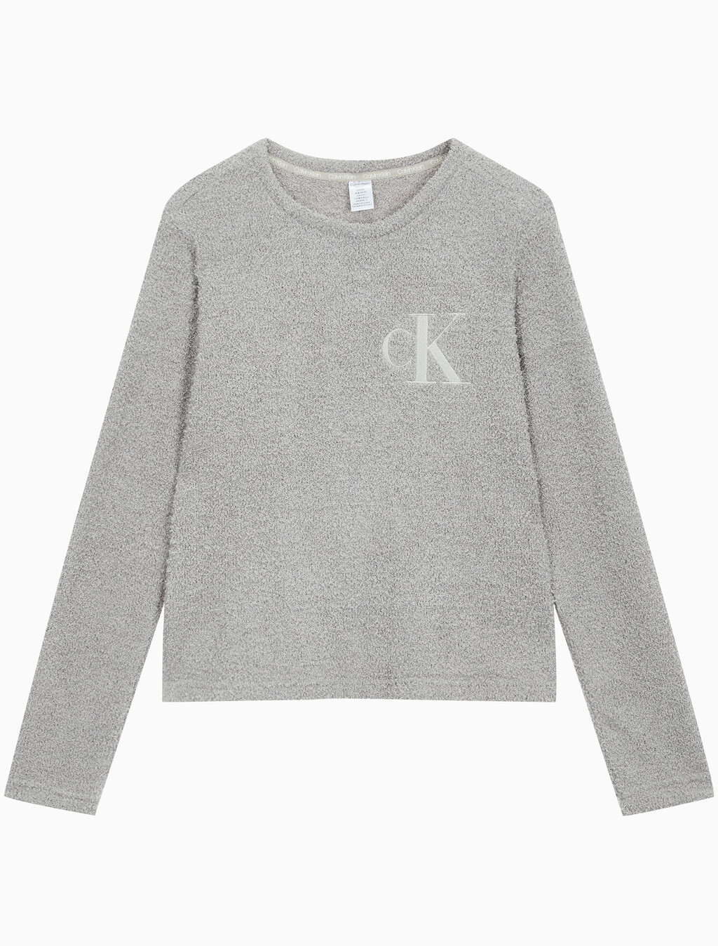 Buy 여성 플러쉬 롱 슬리브 탑 in color GREY PURPLE