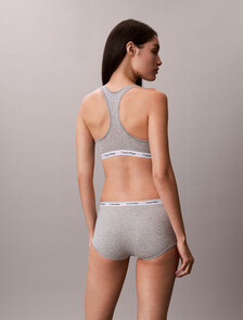 Buy 여성 모던로고 미드라이즈 보이쇼츠 in color GREY HEATHER