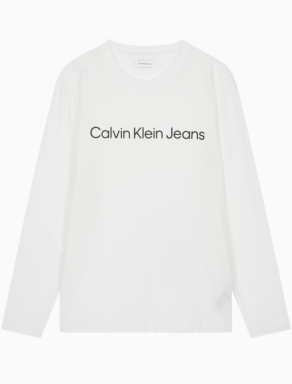 Buy 남성 릴렉스핏 인스티튜셔널 로고 긴팔 티셔츠 in color BRIGHT WHITE