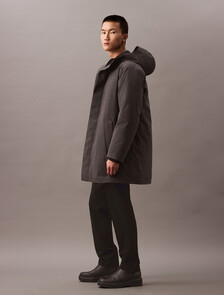 Buy 남성 롱슬리브 헤비웨이트 테크 울 푸퍼 in color GUNMETAL HEATHER