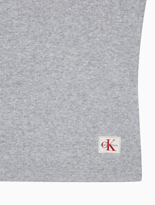 Buy 여성 우븐라벨 슬리브리스 하프 집업 탑 in color HEROIC GREY HEATHER