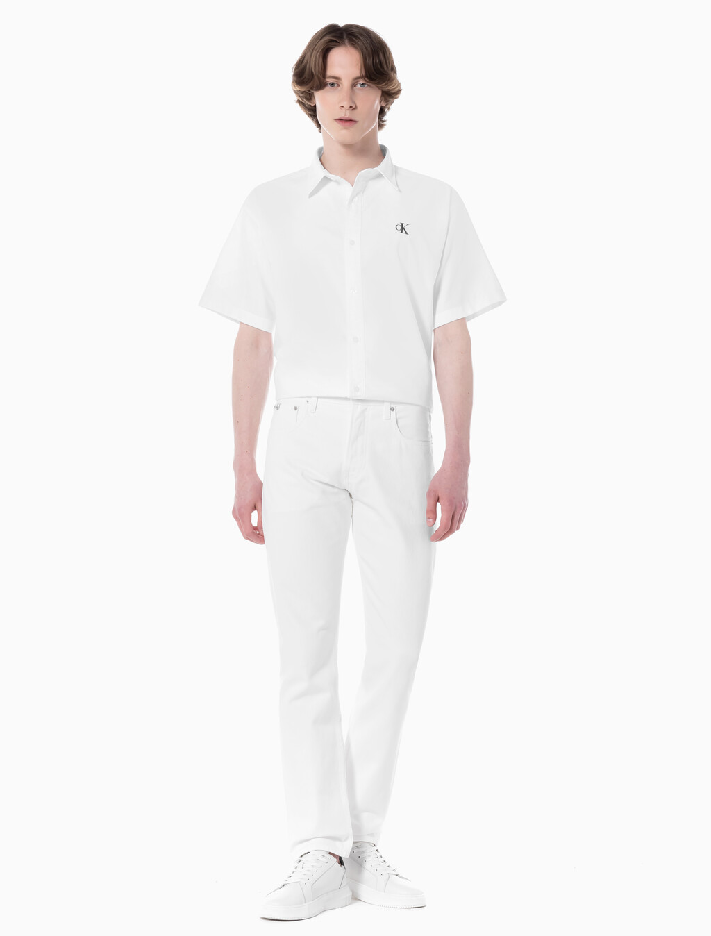 Buy 남성 어센틱 스트레이트핏 화이트 데님 in color CHALKY BLUE