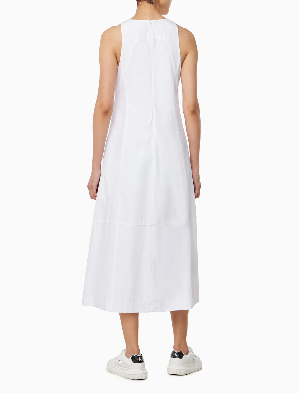 Buy 여성 포플린 심플 캐주얼 드레스 in color BRILLIANT WHITE