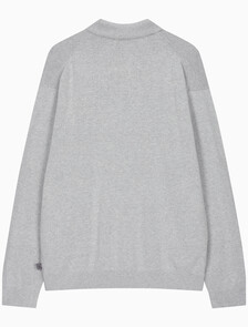 Buy 남성 럭비 니트 폴로 스웨터 in color LIGHT GREY HEATHER