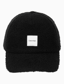 Buy 남녀공용  우븐 패치 로고 부클 볼캡 in color BLACK