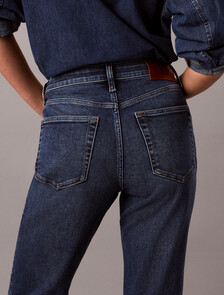 Buy 여성 하이라이즈 부츠컷 인디고 에코 데님 in color Dark Blue