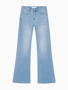 Buy 여성 하이라이즈 플레어핏 라이트블루 37.5 기능성 데님 in color CHALKY BLUE