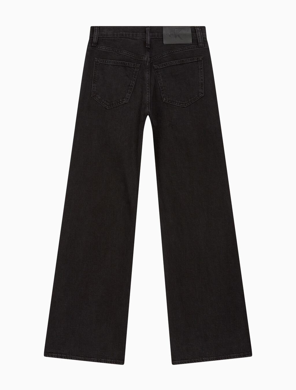 Buy 여성 와이드핏 하이라이즈 블랙 데님 in color WASHED BLACK LOGO LACE