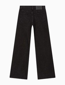 Buy 여성 와이드핏 하이라이즈 블랙 데님 in color WASHED BLACK LOGO LACE