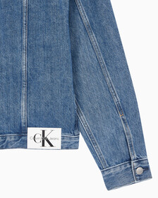 Buy 여성 모노그램 뱃지 데님 자켓 in color MID BLUE BACK EMBRO