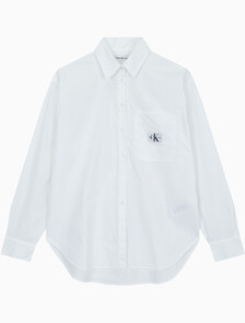 Buy 여성 우븐 라벨 릴렉스 셔츠 in color BRIGHT WHITE