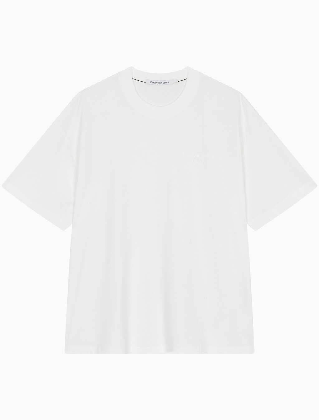Buy 남성 오버핏 인스티튜셔널 로고 반팔 티셔츠 in color BRIGHT WHITE