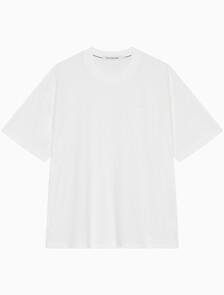 Buy 남성 오버핏 인스티튜셔널 로고 반팔 티셔츠 in color BRIGHT WHITE