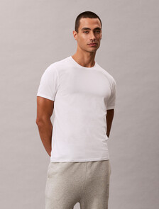 Buy 남성 코튼 스트레치 3PK 반팔 크루넥 in color WHITE