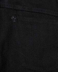 Buy 남성 바디핏 기모 블랙 데님 in color WASHED BLACK LOGO LACE