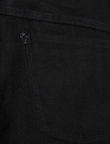 Buy 남성 바디핏 기모 블랙 데님 in color WASHED BLACK LOGO LACE