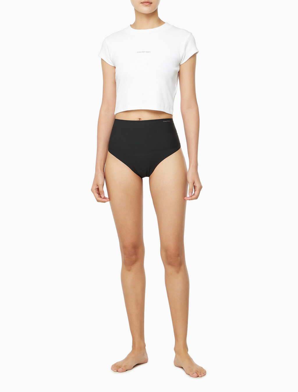 Buy 여성 세컨 스킨 스무싱 T팬티 in color BLACK