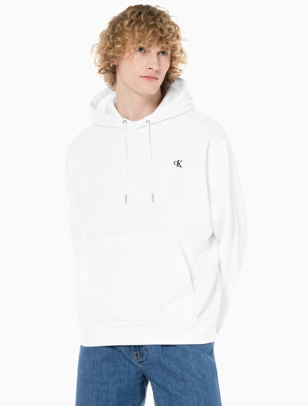 Buy 남성 롱슬리브 아카이브 플리스 후디 in color BRILLIANT WHITE