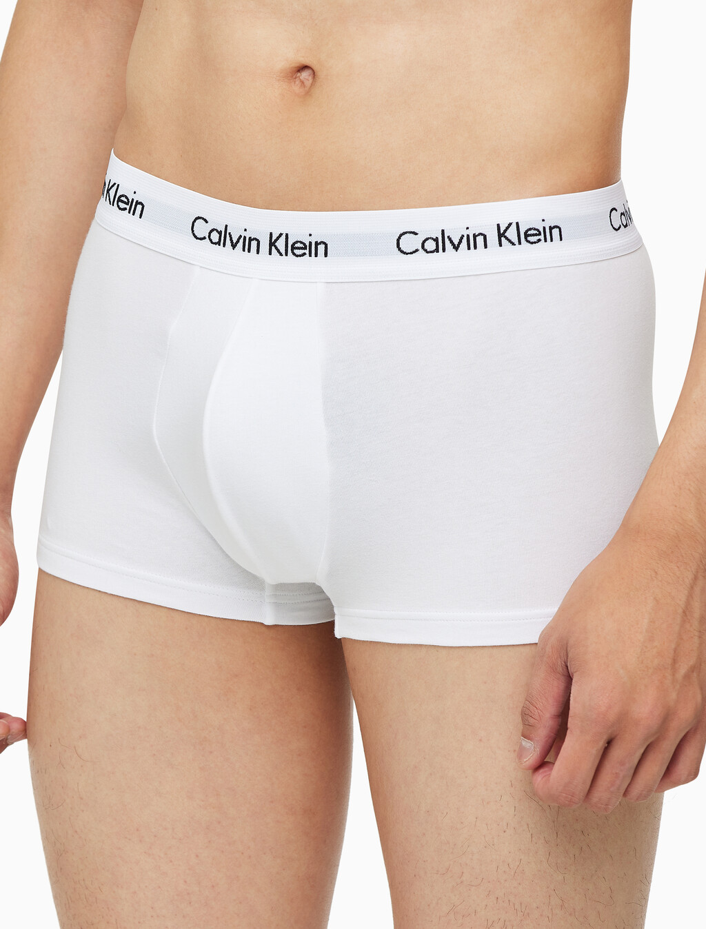 Buy 남성 EU 코튼 스트레치 3PK 로우 라이즈 드로즈 3PK in color WHITE