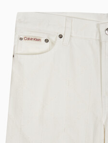 Buy 여성 로우라이즈 배기 아이보리 CK AOP 데님 in color Ivory